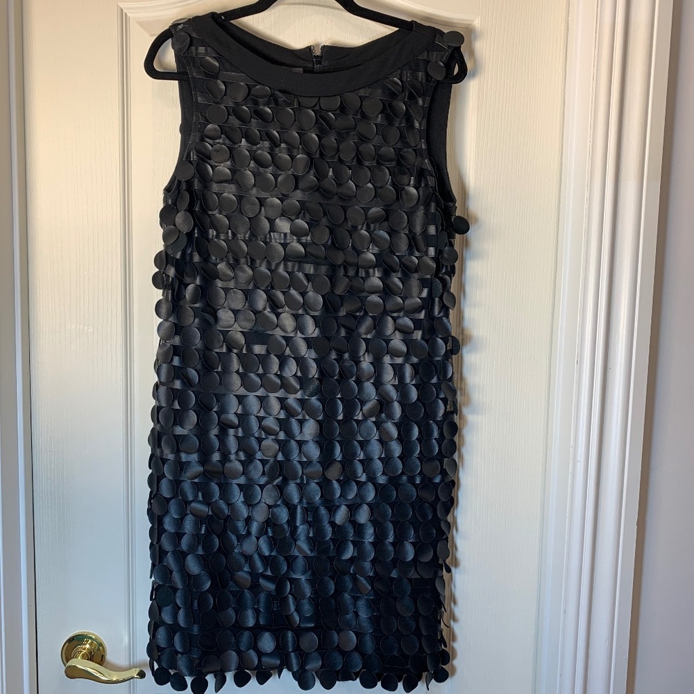 Muse Black Goth‎ Dress with Faux Leather Disc Texture (10) Emo Alternative
